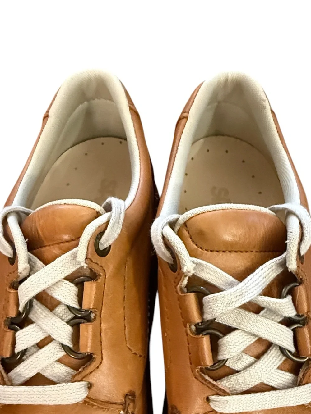 SAS Bout Time Leather Comfort Shoes USA Tan Lace Up Moc Toe Oxford Mens 9 Narrow